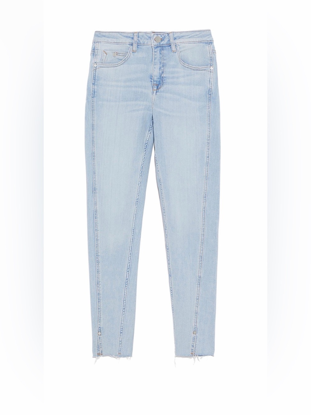 NWOT Zara Z1975 SLIT HEM JEANS Light Blue Size 4